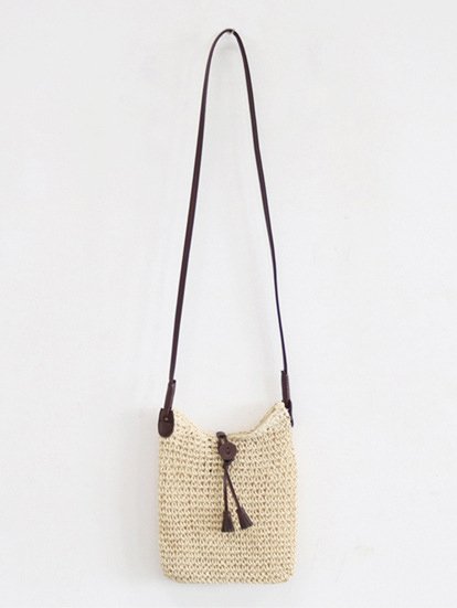 Casual Straw Button Women Messenger Bag Shoulder Bag Vacation Ethnic Boho
