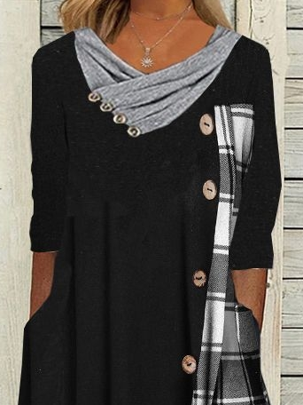 Geometric Casual Midi Dress