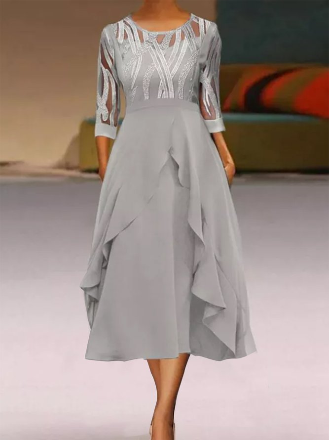 Mother of the groom/bride Dresses Geometric Elegant Wedding Guest Formal Lace Dress