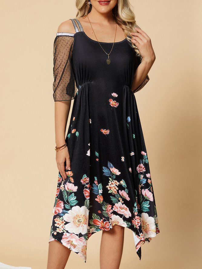 Floral Square Neck Dress