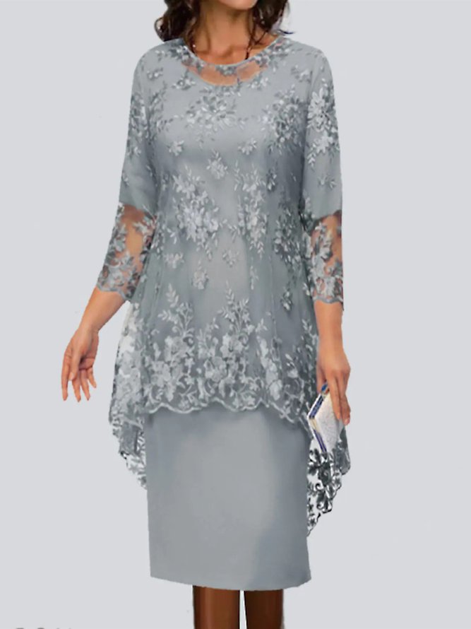 Crew Neck Urban Loose Lace Two-Piece Set