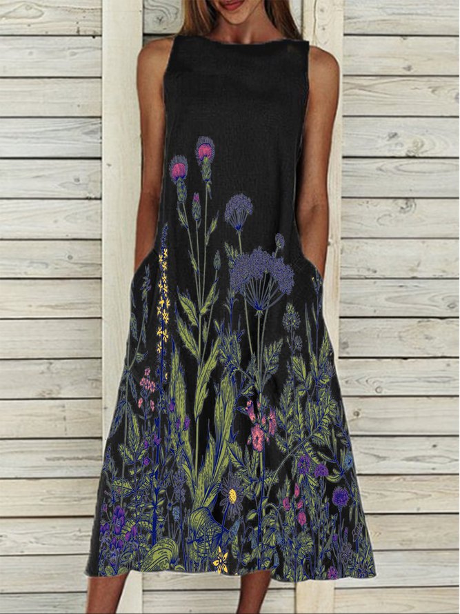 Holiday Sleeveless Printed Dresses