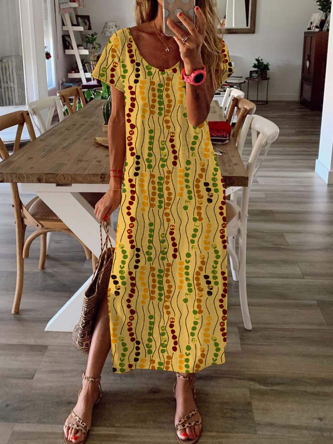 White Knitted Shift Short Sleeve Dresses