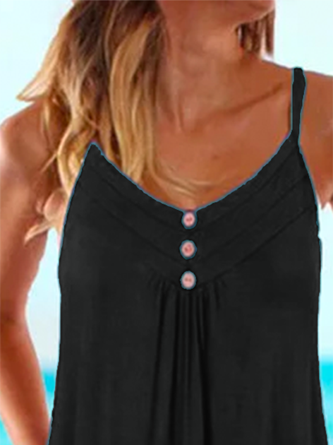 Black A-Line Boho Floral-Print Knitting Dress